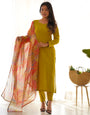 New Summer & Office Wear Soft Viscose Straight Fit Kurta Set with Dupatta & Pants