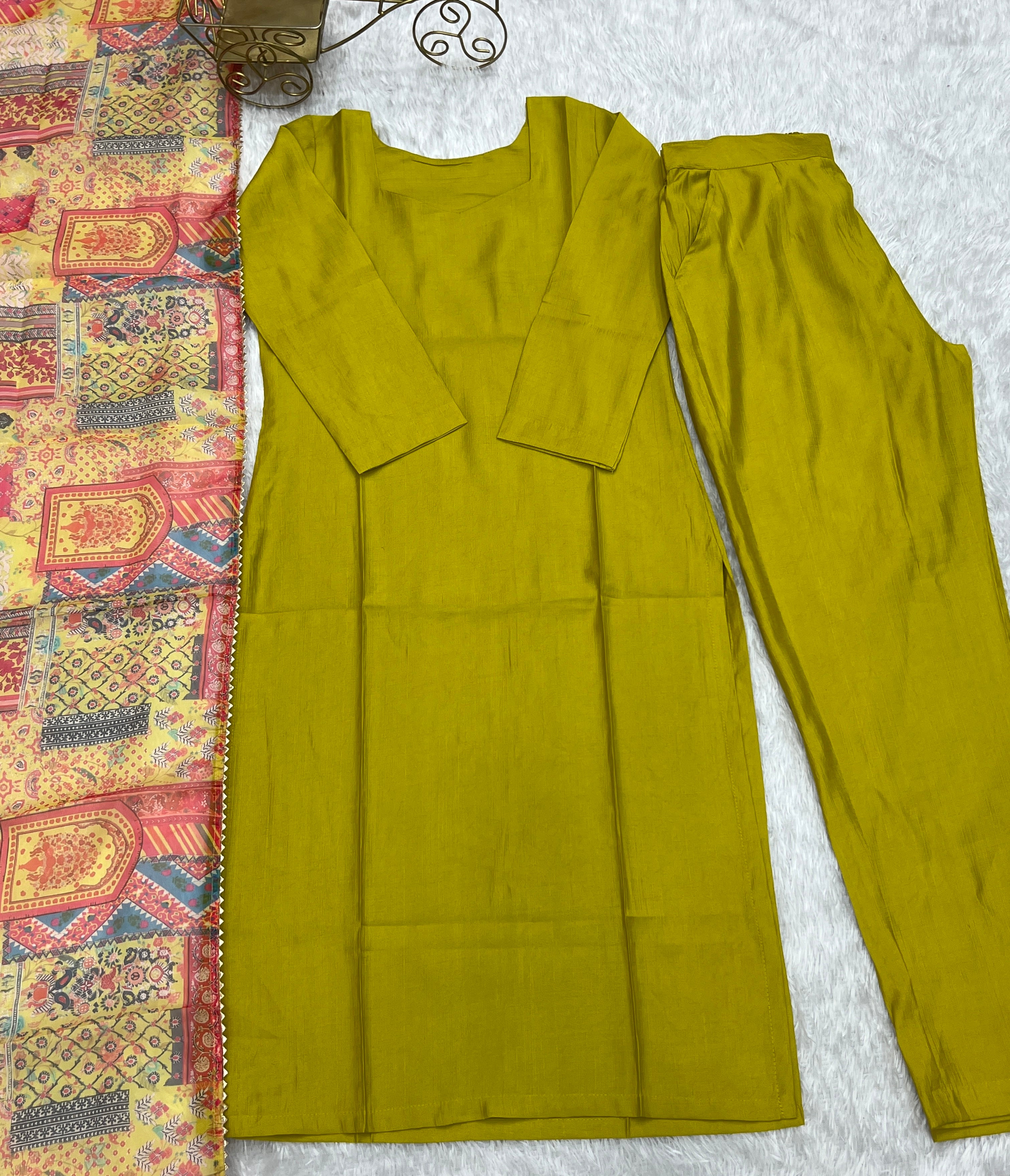 New Summer & Office Wear Soft Viscose Straight Fit Kurta Set with Dupatta & Pants